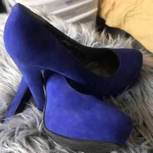 Blue Platform Heels